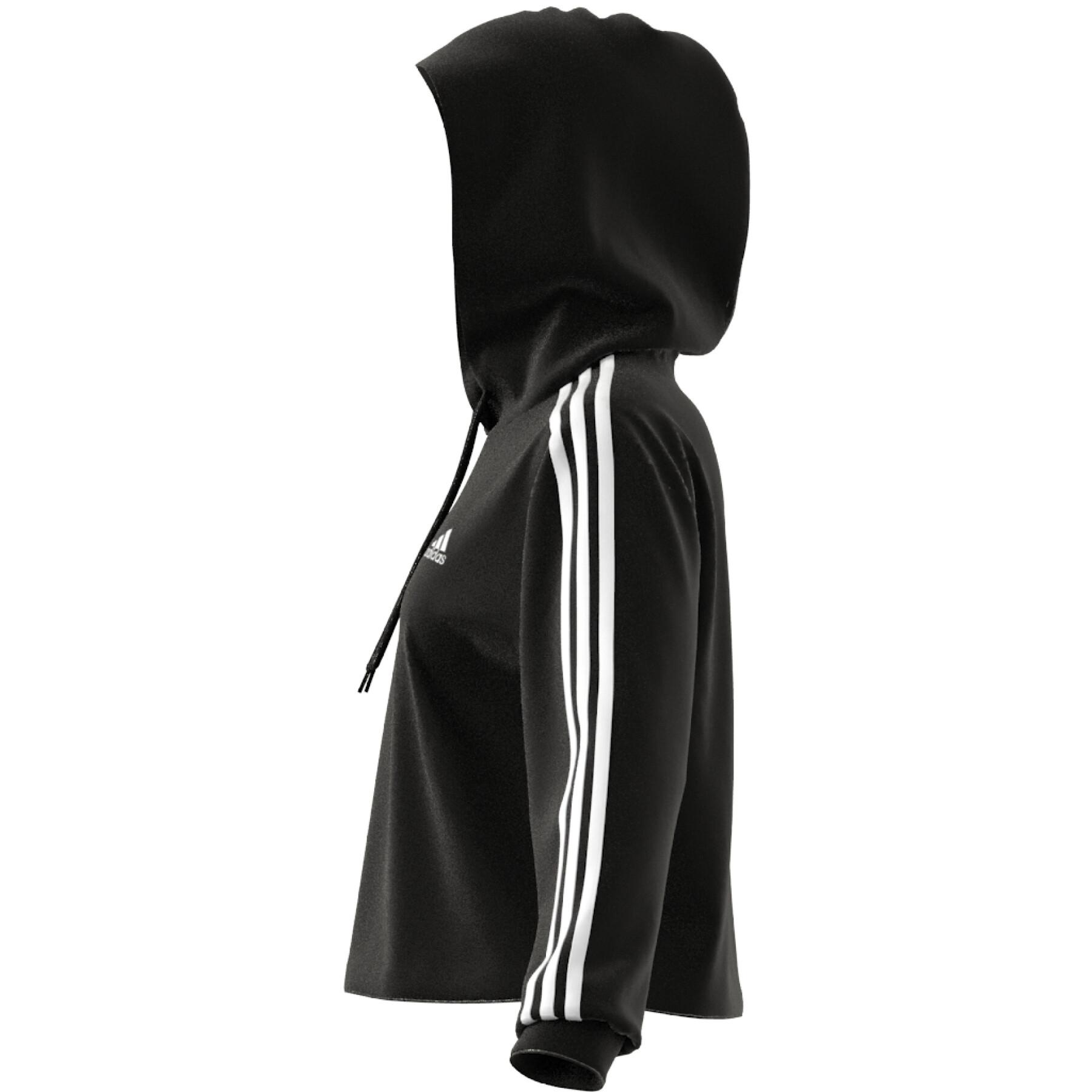 Sudadera con capucha para mujer adidas 3-Stripes Essentials French Terry