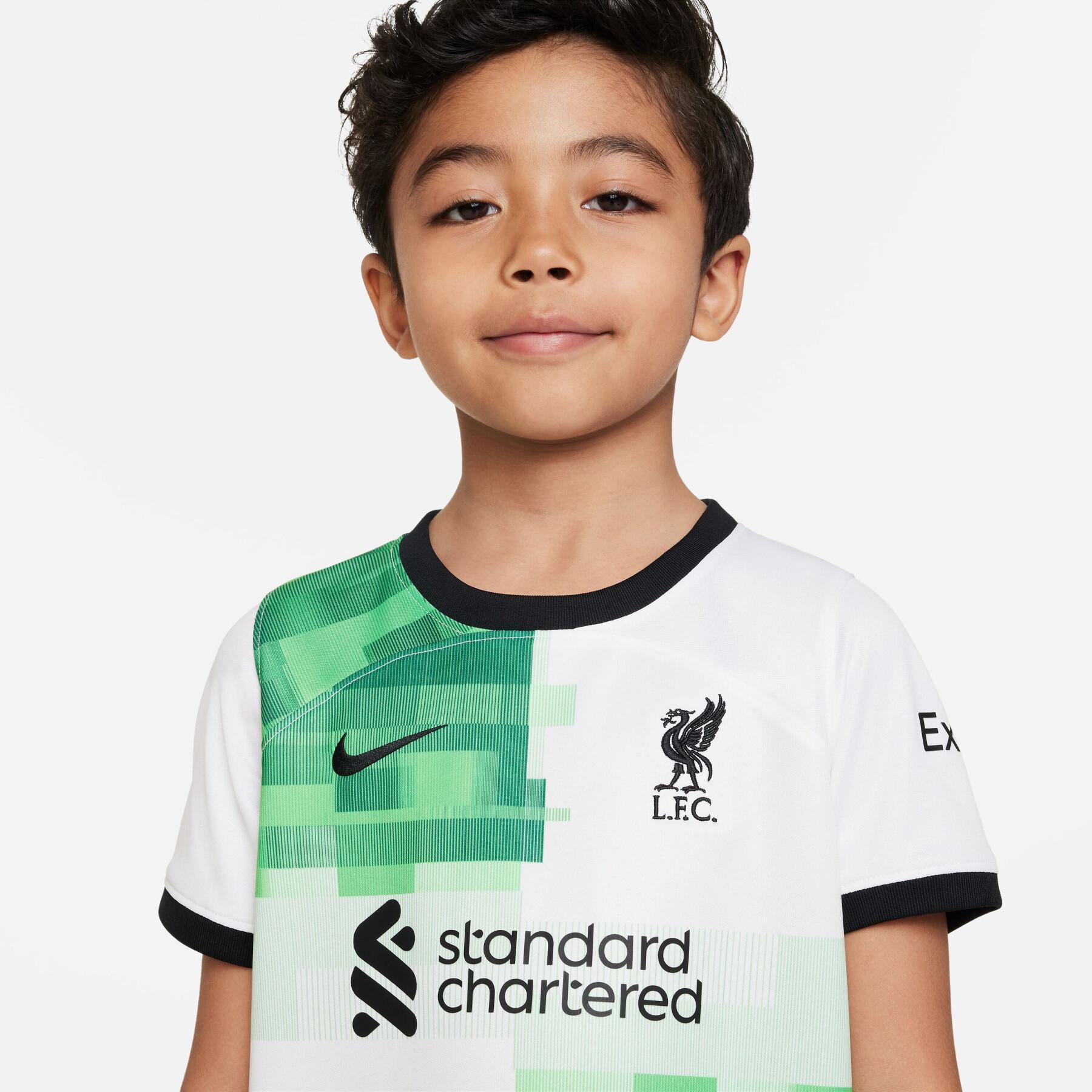 kit dri-fit Segunda equipación para niños Liverpool FC 2023/24