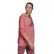 Sudadera con capucha para mujer adidas Sportswear Leopard-Print Oversize